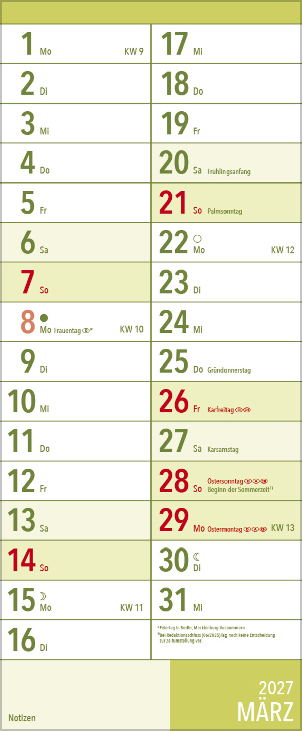 XL Planer Gro&szlig;druck 2027, Innenansicht #3