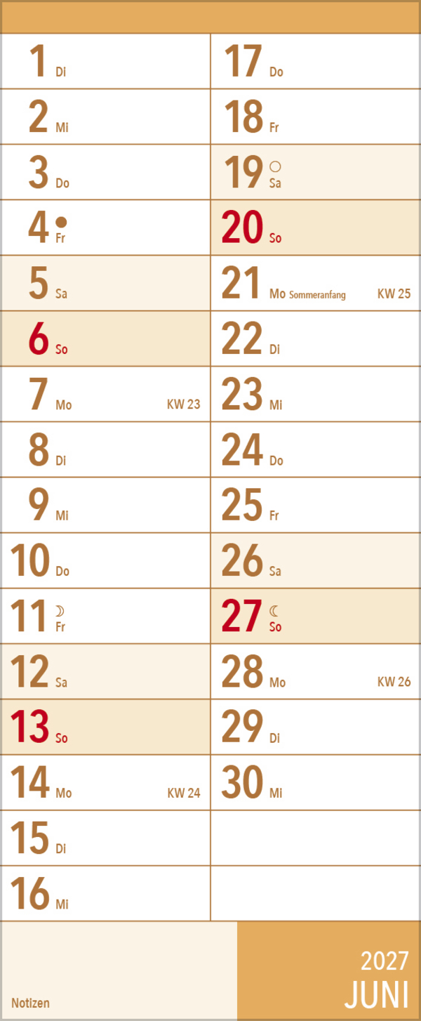 XL Planer Gro&szlig;druck 2027, Innenansicht #6