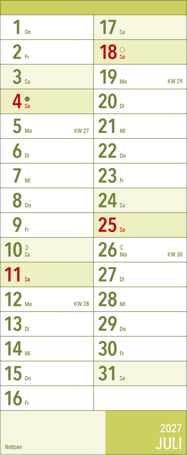 XL Planer Gro&szlig;druck 2027, Innenansicht #7