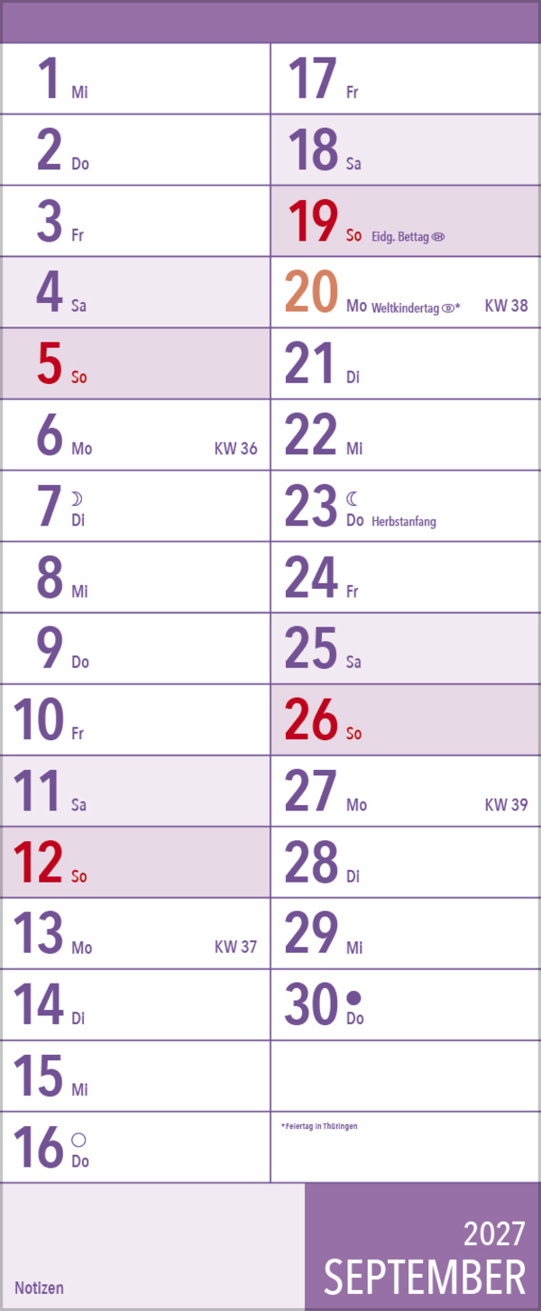 XL Planer Gro&szlig;druck 2027, Innenansicht #9