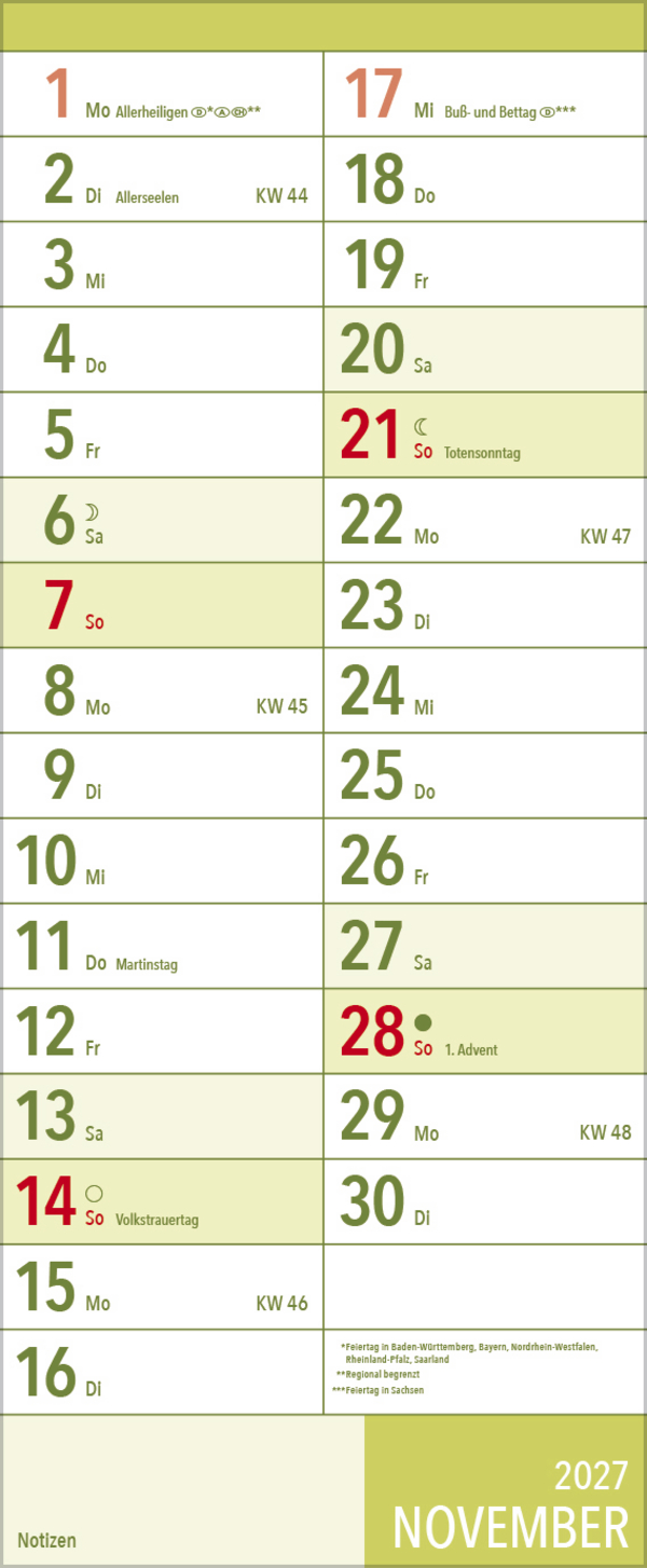 XL Planer Gro&szlig;druck 2027, Innenansicht #11