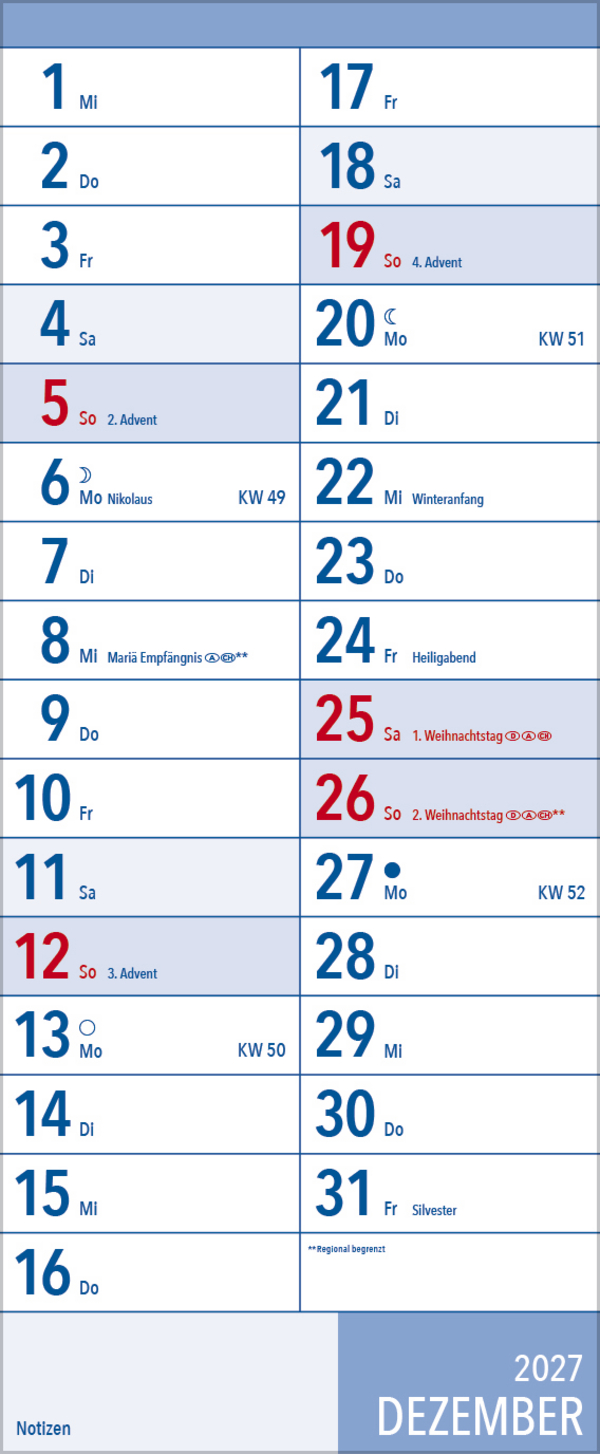 XL Planer Gro&szlig;druck 2027, Innenansicht #12