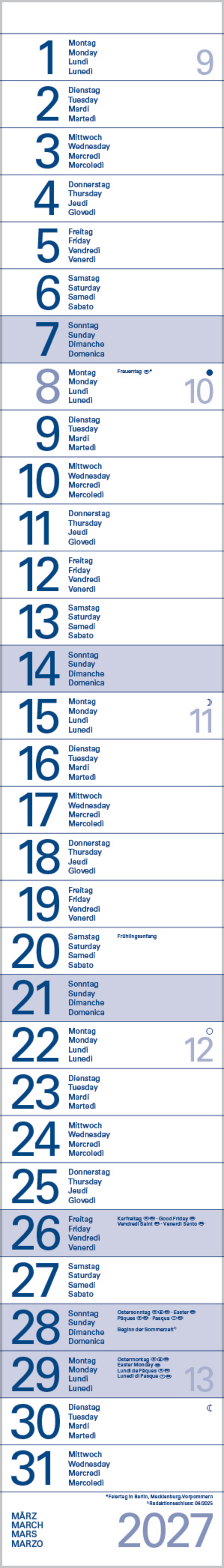 Streifentimer 2027, Innenansicht #3