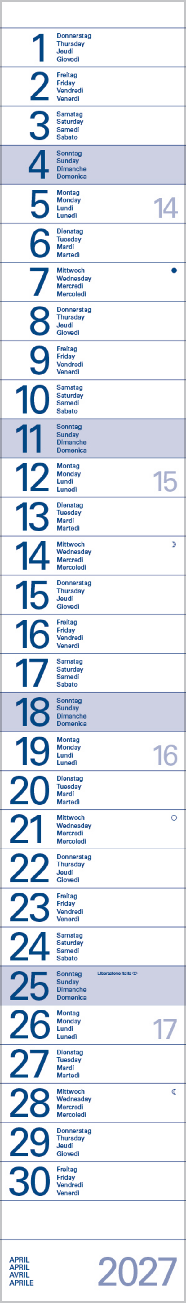 Streifentimer 2027, Innenansicht #4