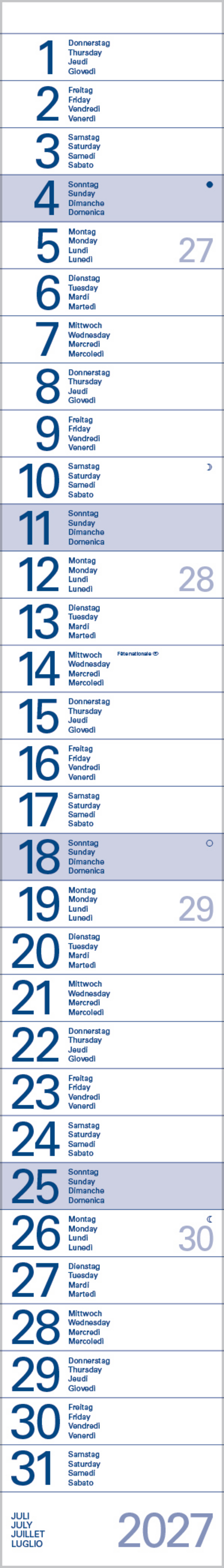 Streifentimer 2027, Innenansicht #7