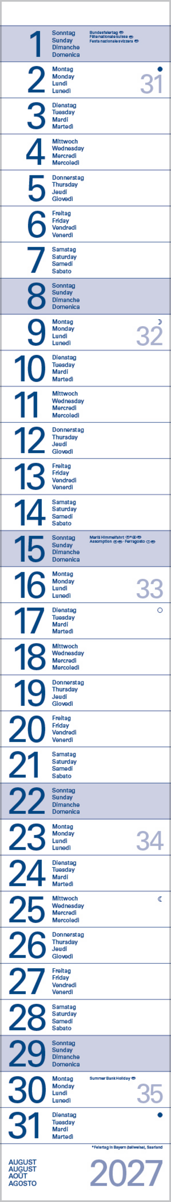 Streifentimer 2027, Innenansicht #8