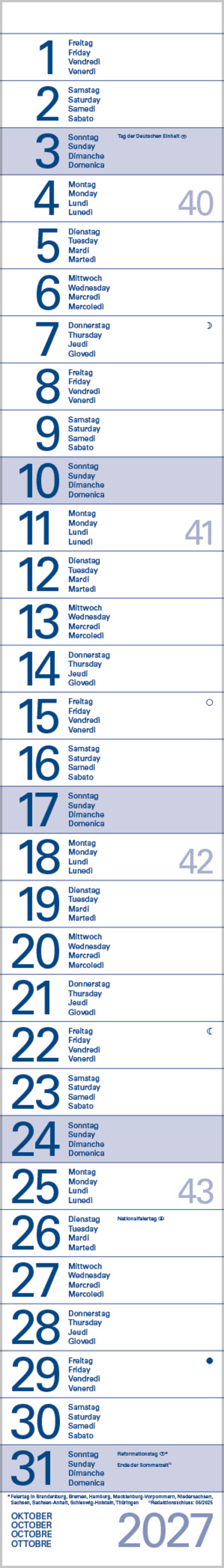 Streifentimer 2027, Innenansicht #10