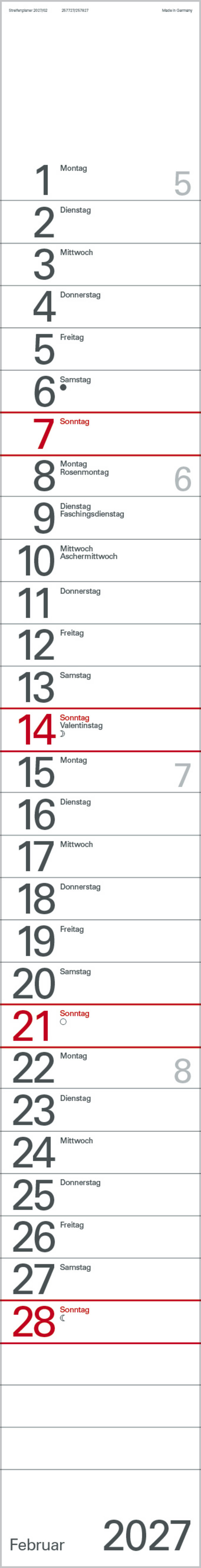 Streifenplaner Blau 2027, Innenansicht #2