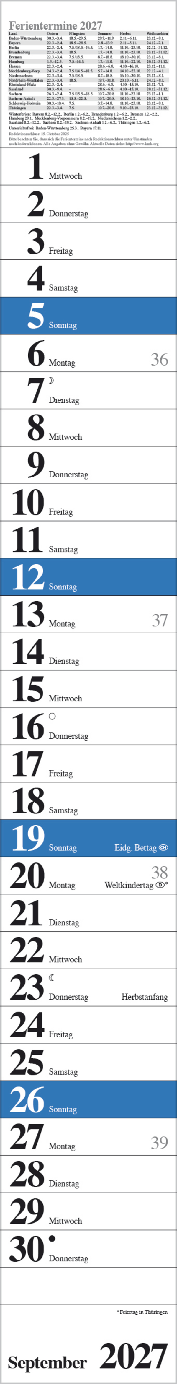 Streifenplaner Praktika Blau 2027, Innenansicht #9