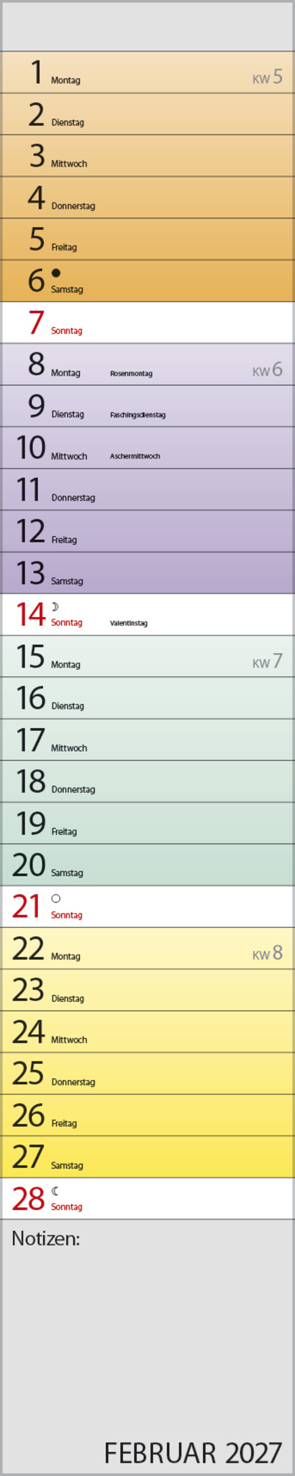 Planer Farbenspiel 2027, Innenansicht #2