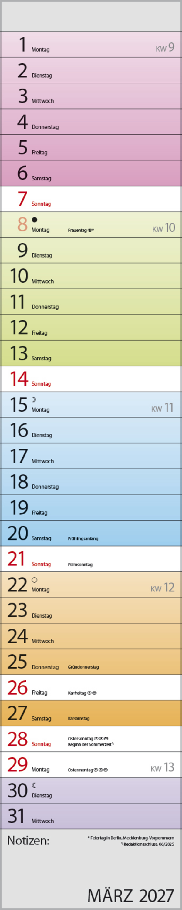 Planer Farbenspiel 2027, Innenansicht #3
