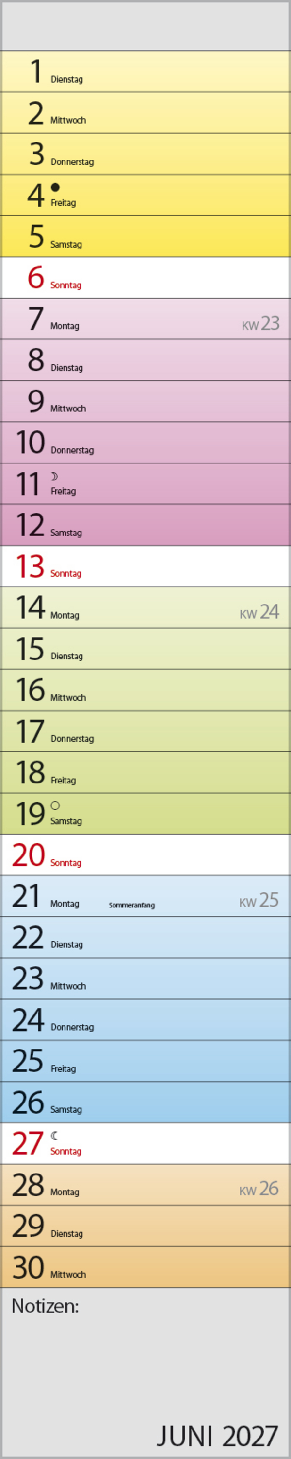 Planer Farbenspiel 2027, Innenansicht #6