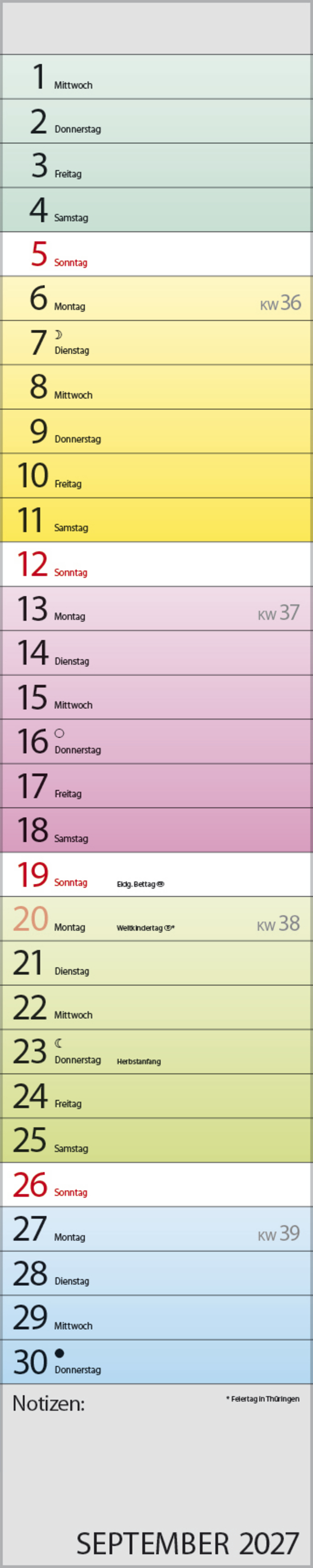 Planer Farbenspiel 2027, Innenansicht #9