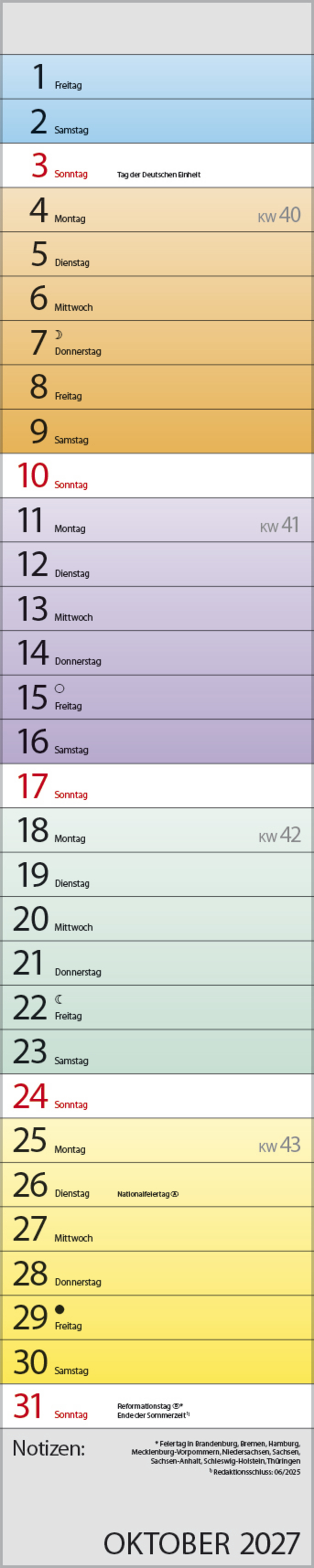 Planer Farbenspiel 2027, Innenansicht #10