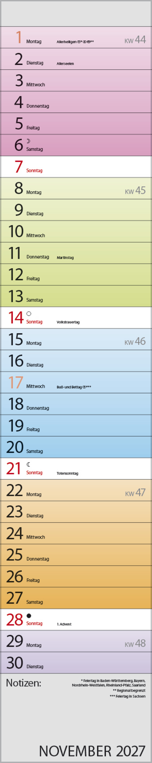 Planer Farbenspiel 2027, Innenansicht #11