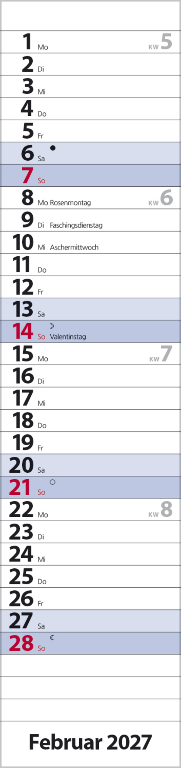Streifenplaner Compact Blau 2027, Innenansicht #2