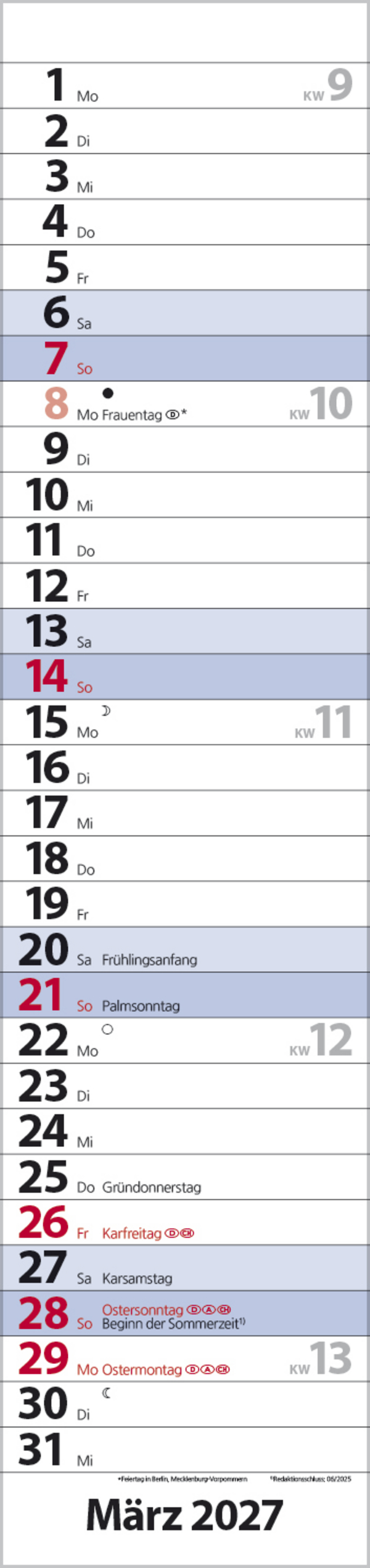 Streifenplaner Compact Blau 2027, Innenansicht #3