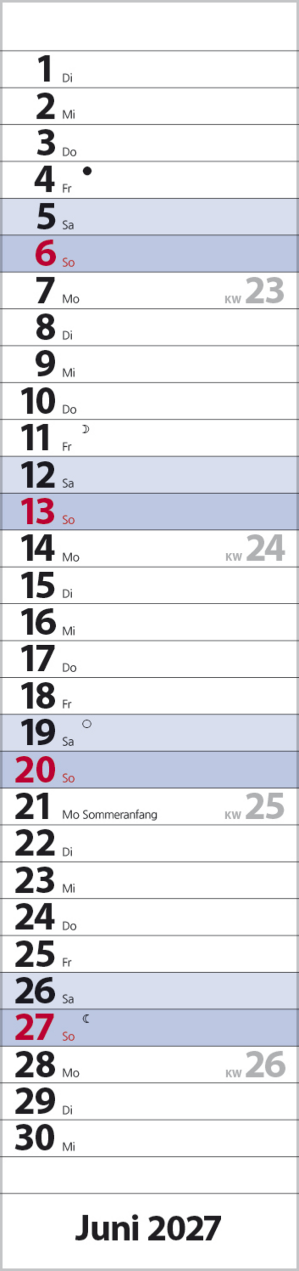 Streifenplaner Compact Blau 2027, Innenansicht #6