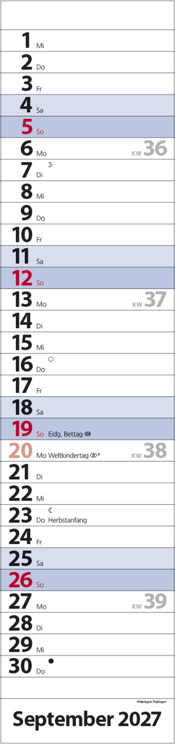 Streifenplaner Compact Blau 2027, Innenansicht #9