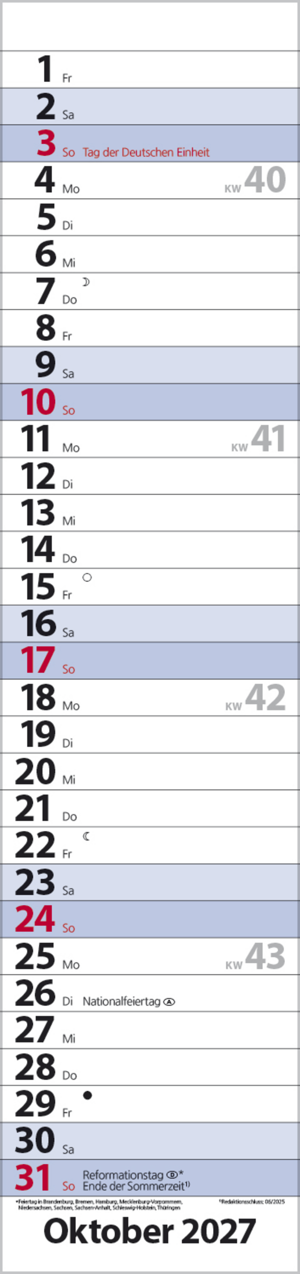 Streifenplaner Compact Blau 2027, Innenansicht #10