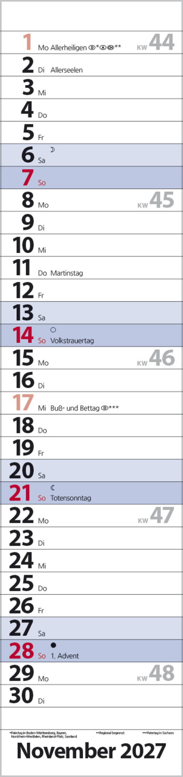 Streifenplaner Compact Blau 2027, Innenansicht #11