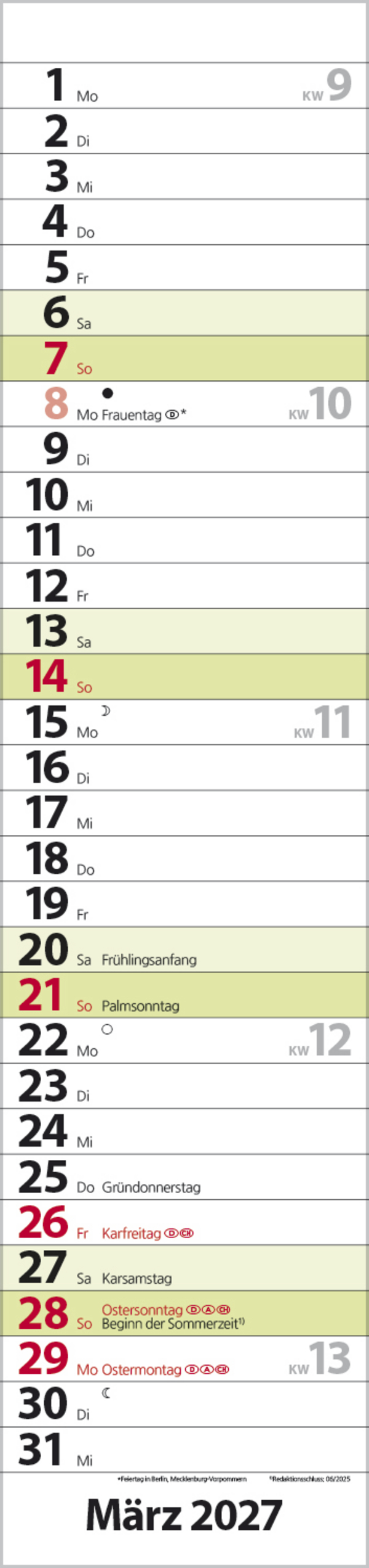 Streifenplaner Compact Gr&uuml;n 2027, Innenansicht #3