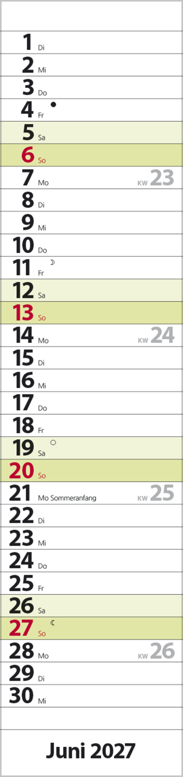 Streifenplaner Compact Gr&uuml;n 2027, Innenansicht #6