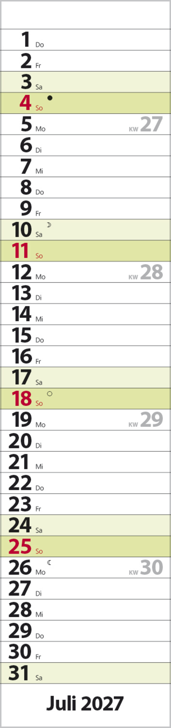 Streifenplaner Compact Gr&uuml;n 2027, Innenansicht #7