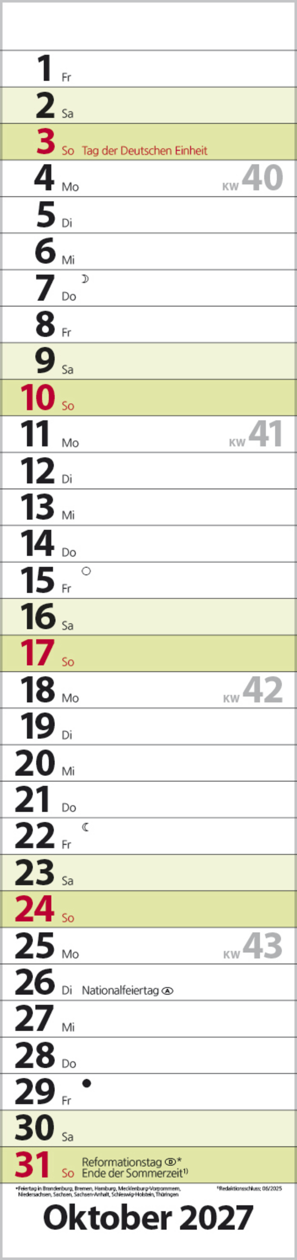 Streifenplaner Compact Gr&uuml;n 2027, Innenansicht #10