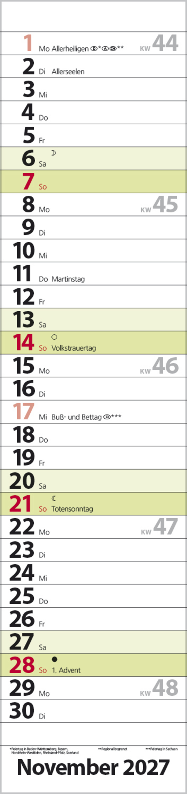 Streifenplaner Compact Gr&uuml;n 2027, Innenansicht #11