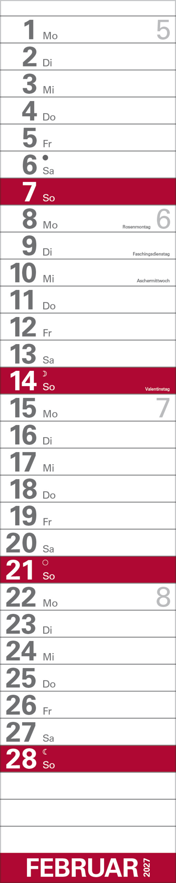 XXL Planer Gro&szlig;druck rot 2027, Innenansicht #2