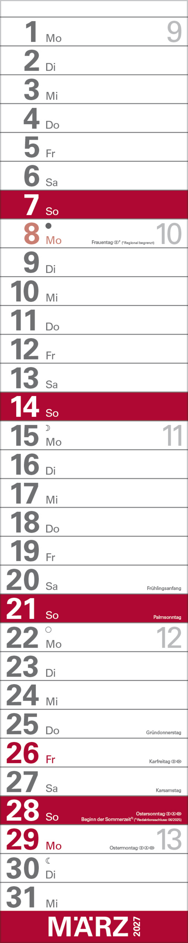 XXL Planer Gro&szlig;druck rot 2027, Innenansicht #3