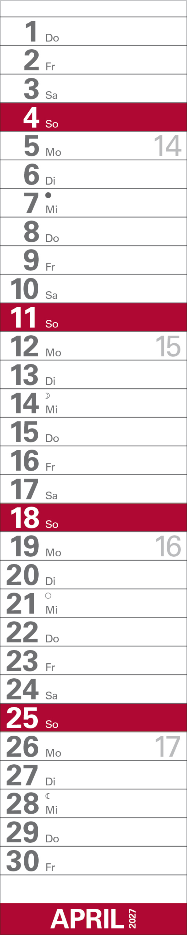 XXL Planer Gro&szlig;druck rot 2027, Innenansicht #4