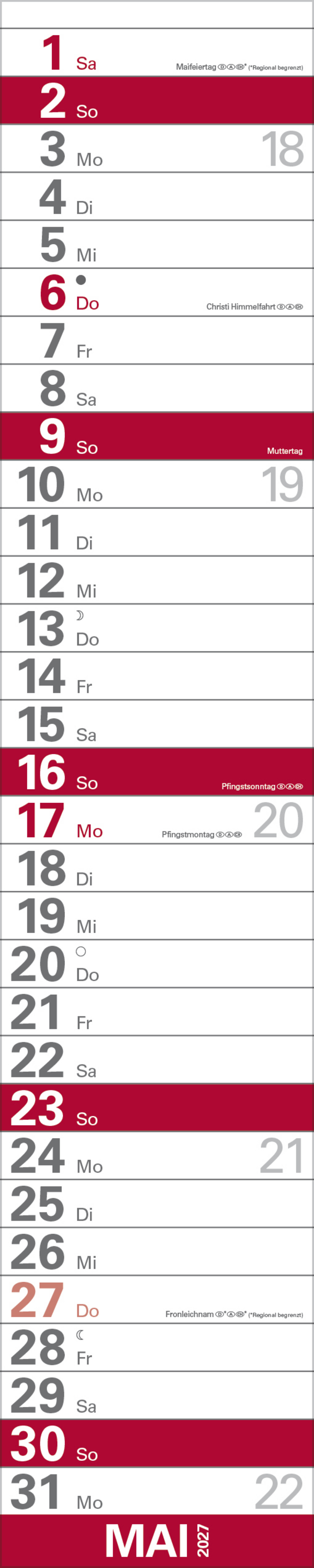 XXL Planer Gro&szlig;druck rot 2027, Innenansicht #5