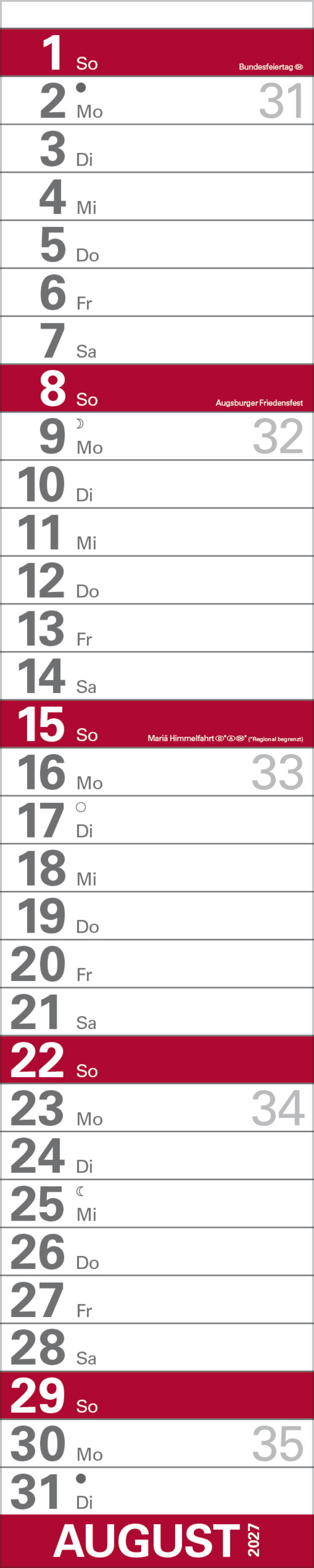 XXL Planer Gro&szlig;druck rot 2027, Innenansicht #8