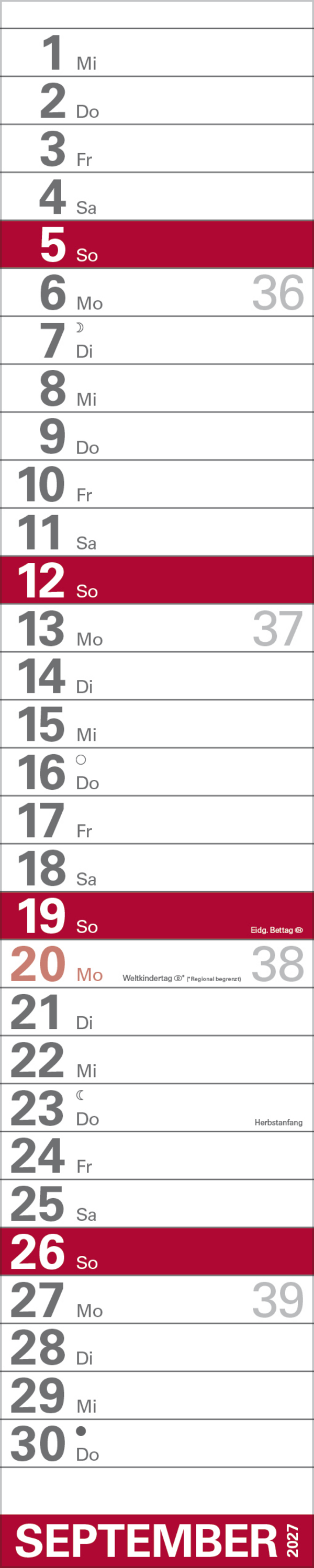 XXL Planer Gro&szlig;druck rot 2027, Innenansicht #9