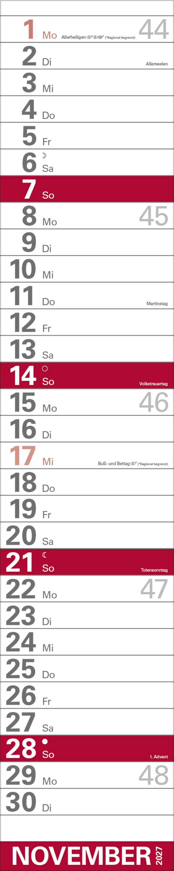 XXL Planer Gro&szlig;druck rot 2027, Innenansicht #11