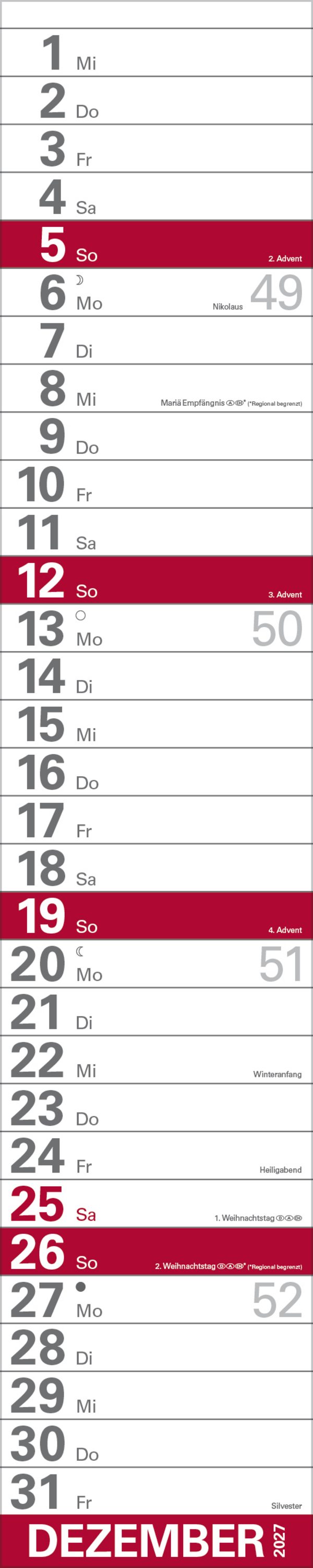 XXL Planer Gro&szlig;druck rot 2027, Innenansicht #12