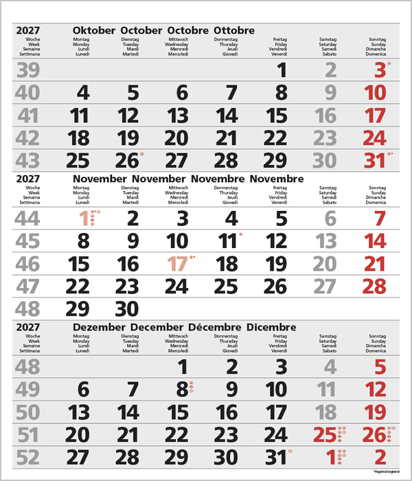 3-Monats-Planer Comfort Grau 2027, Innenansicht #11