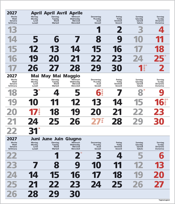 3-Monats-Planer Comfort Blau 2027, Innenansicht #5