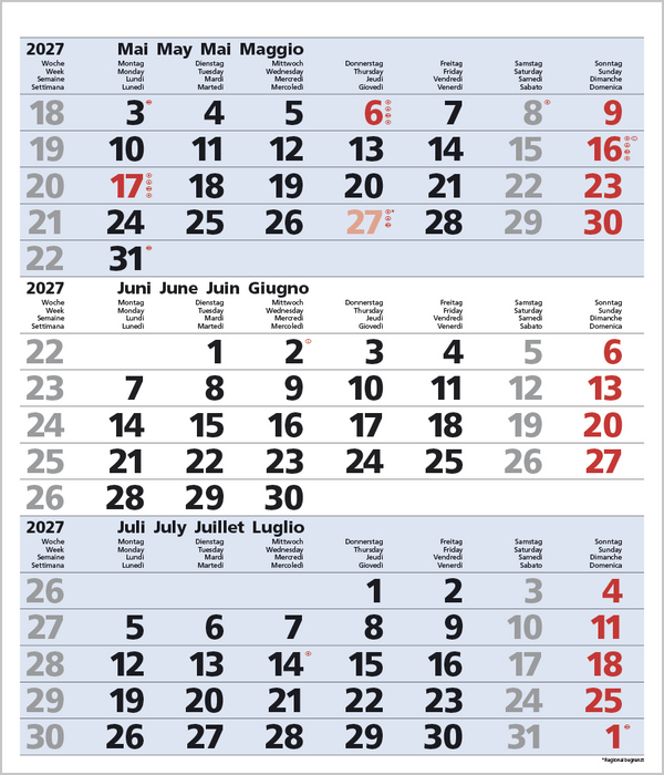 3-Monats-Planer Comfort Blau 2027, Innenansicht #6