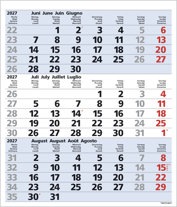 3-Monats-Planer Comfort Blau 2027, Innenansicht #7