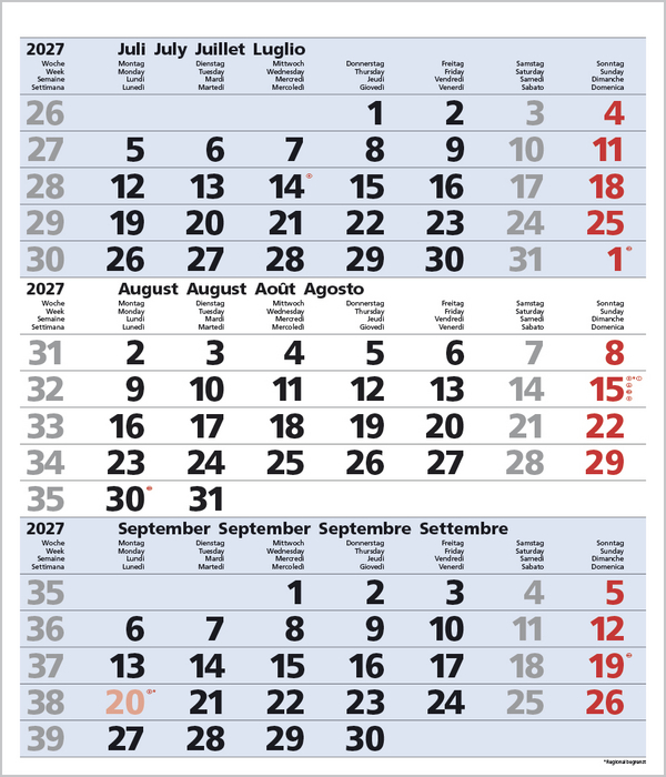 3-Monats-Planer Comfort Blau 2027, Innenansicht #8