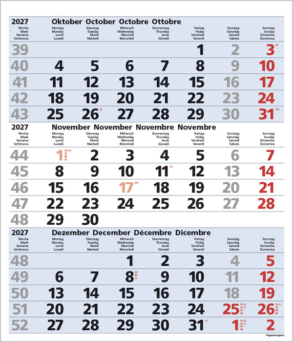 3-Monats-Planer Comfort Blau 2027, Innenansicht #11