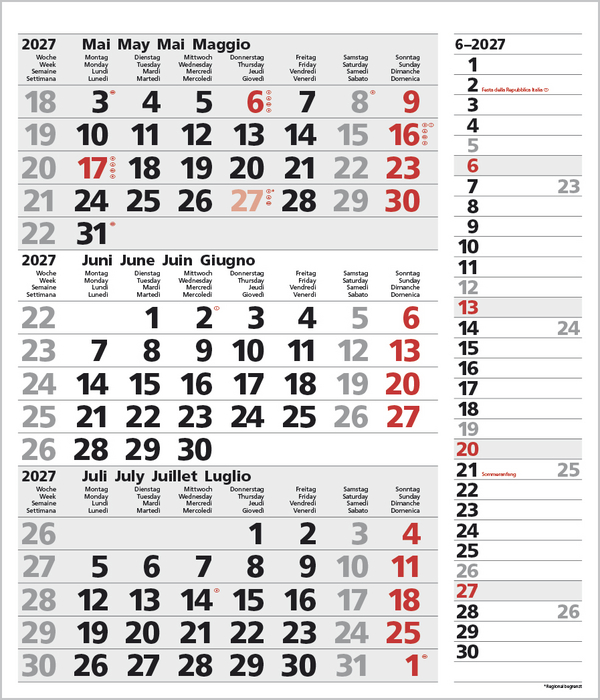 3-Monats-Planer Combi Grau 2027, Innenansicht #6