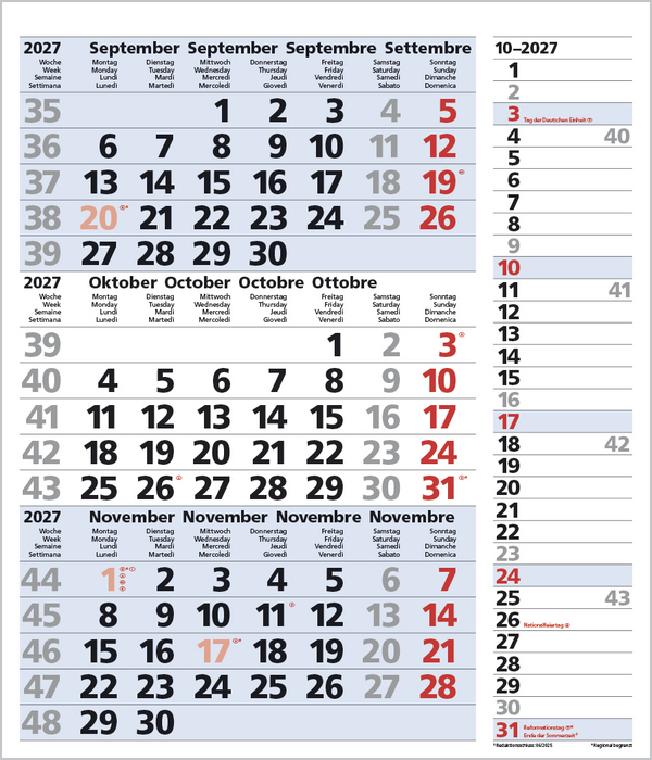 3-Monats-Planer Combi Blau 2027, Innenansicht #10