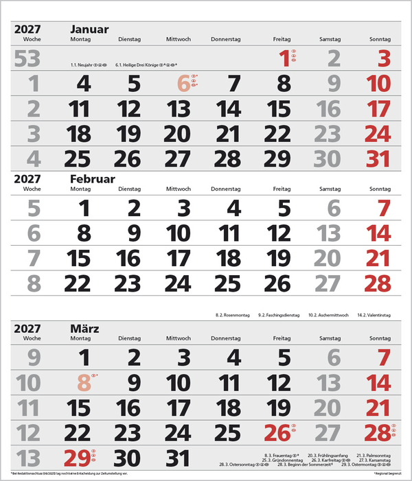 3-Monats-Planer XL Comfort 2027, Innenansicht #2