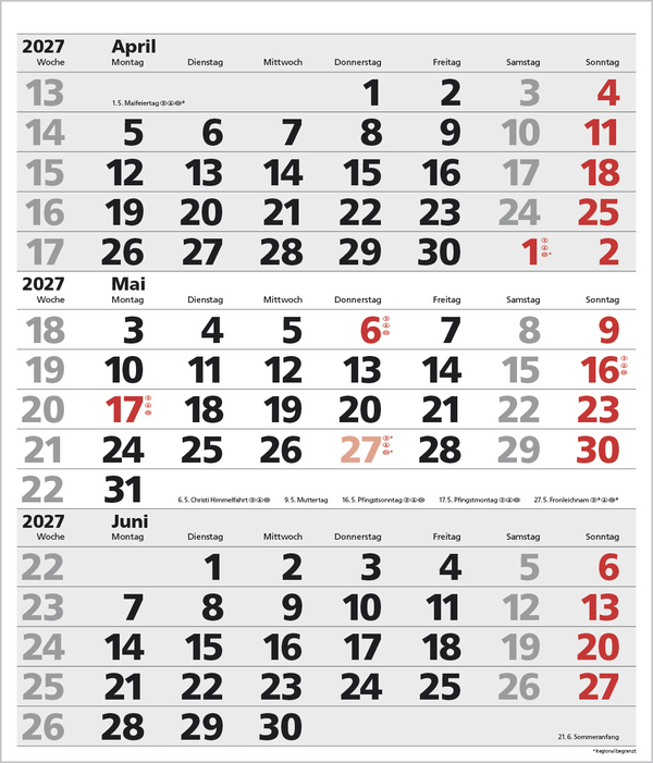 3-Monats-Planer XL Comfort 2027, Innenansicht #5