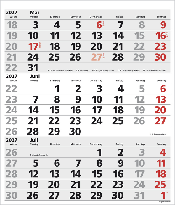 3-Monats-Planer XL Comfort 2027, Innenansicht #6