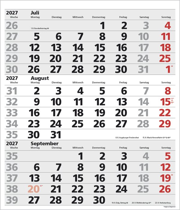 3-Monats-Planer XL Comfort 2027, Innenansicht #8